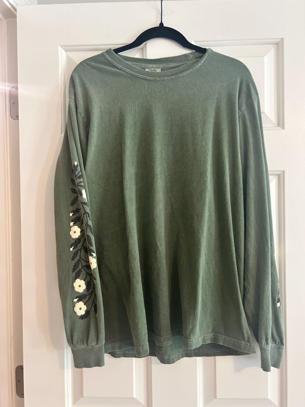 Stay Home Club SHC Long Sleeve LS Floral Blooms Comfort Colors Forest Green - Picture 2 of 4
